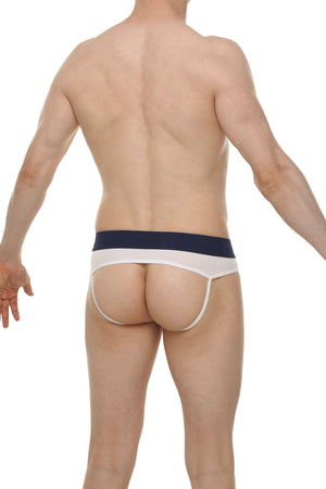 Jockstrap Open Skine Blanc - PetitQ Underwear - Lingerie masculine sexy et sous-vêtements pour homme originaux