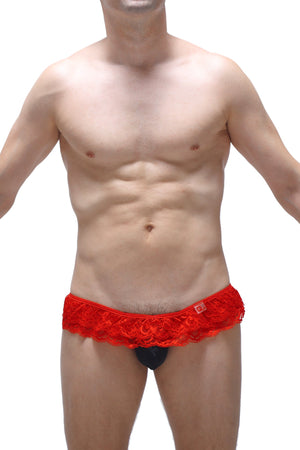 String Frou-frou Noir - PetitQ Underwear - Lingerie masculine sexy et sous-vêtements pour homme originaux