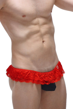 String Frou-frou Noir - PetitQ Underwear - Lingerie masculine sexy et sous-vêtements pour homme originaux