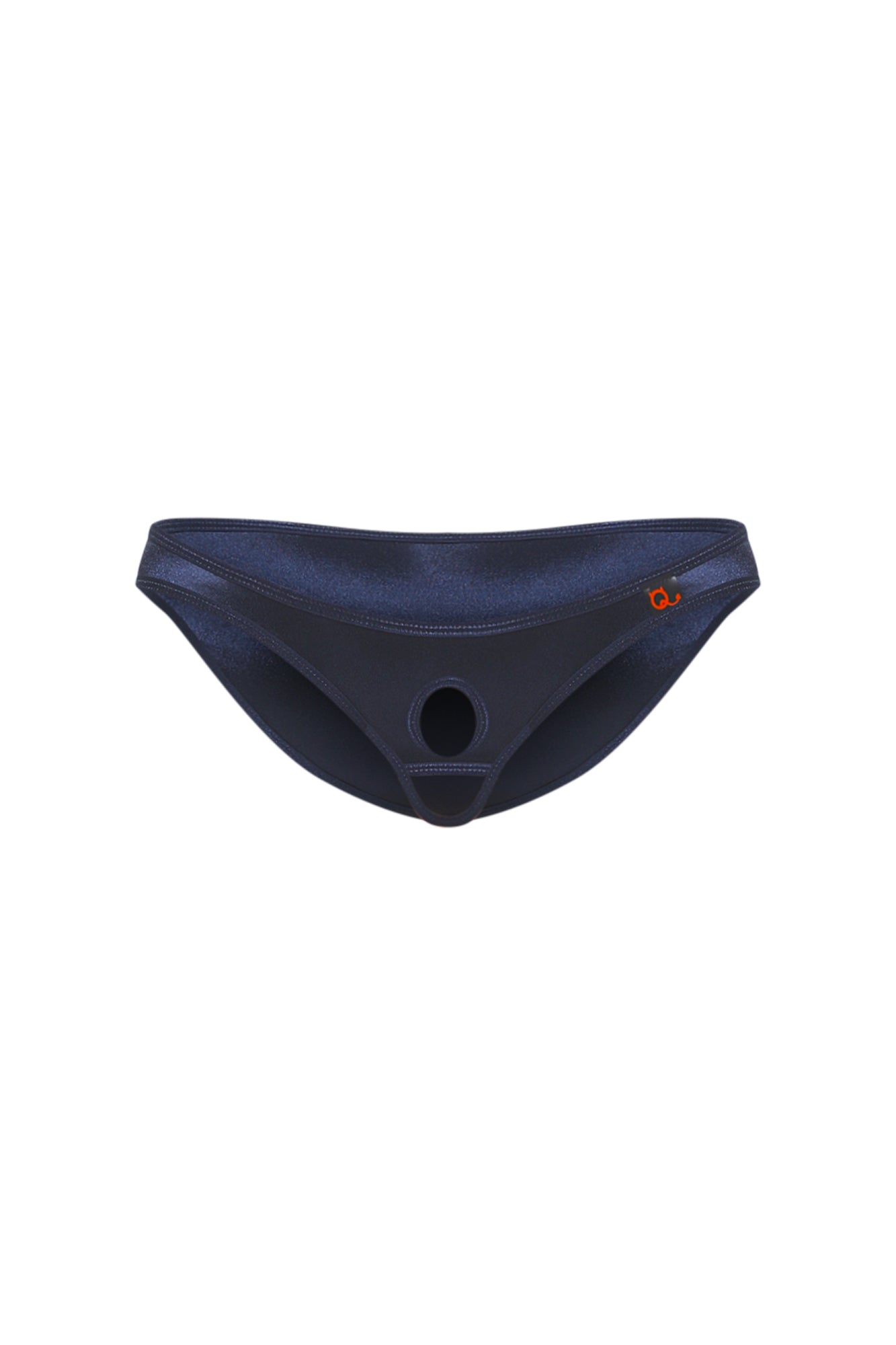 Bikini Ouvert Satin Bleu Nuit