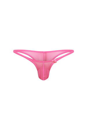 Bikini Plellis Mesh Rose - PetitQ Underwear - Lingerie masculine sexy et sous-vêtements pour homme originaux