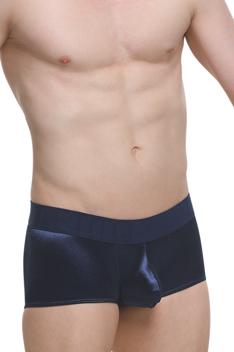 Navy Satin Boxer Shorts
