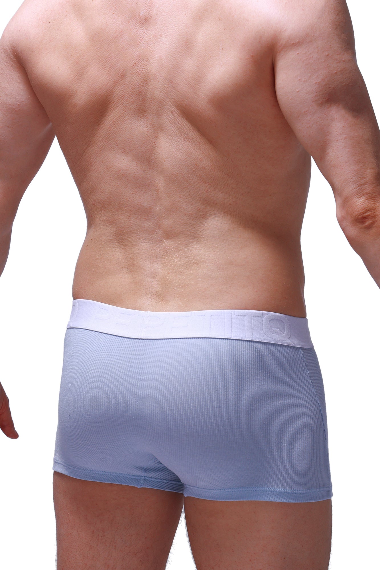 Hellblaue Boxershorts mit Rippstrick