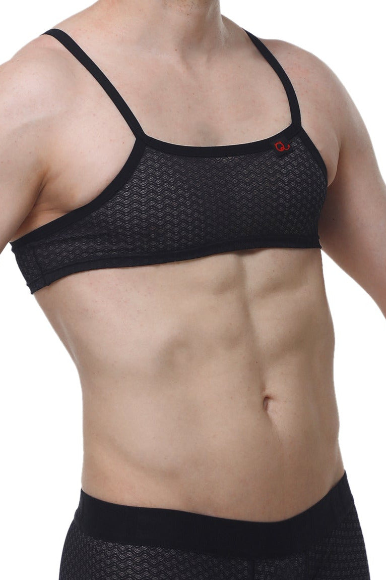 Micro Débardeur Macra Noir - PetitQ Underwear - Lingerie masculine sexy et sous-vêtements pour homme originaux
