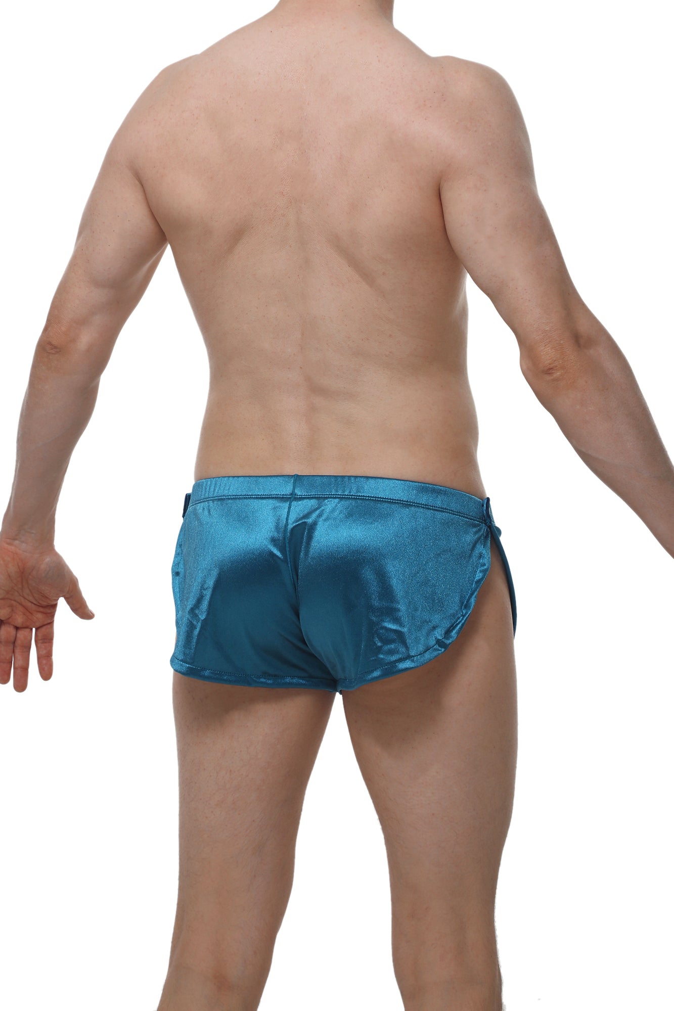 Short Snap Satin Teal