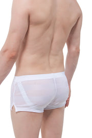 Short Mesh Stripe Jock Blanc - PetitQ Underwear